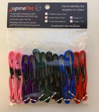 Lupine small dog collars in solid pink, purple, green, black, blue and red